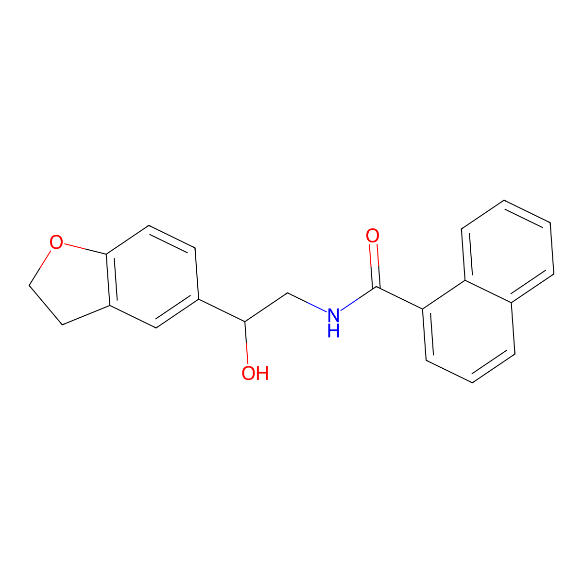 N-(2-(2,3-dihydrobenzofuran-5-yl)-2-hydroxyethyl)-1-naphthamide molecular structure, CAS 1421481-67-5