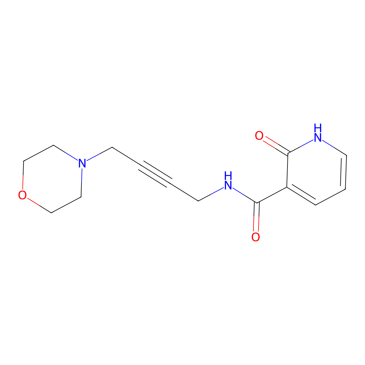 N-(4-morpholinobut-2-yn-1-yl)-2-oxo-1,2-dihydropyridine-3-carboxamide molecular structure, CAS 1421481-78-8