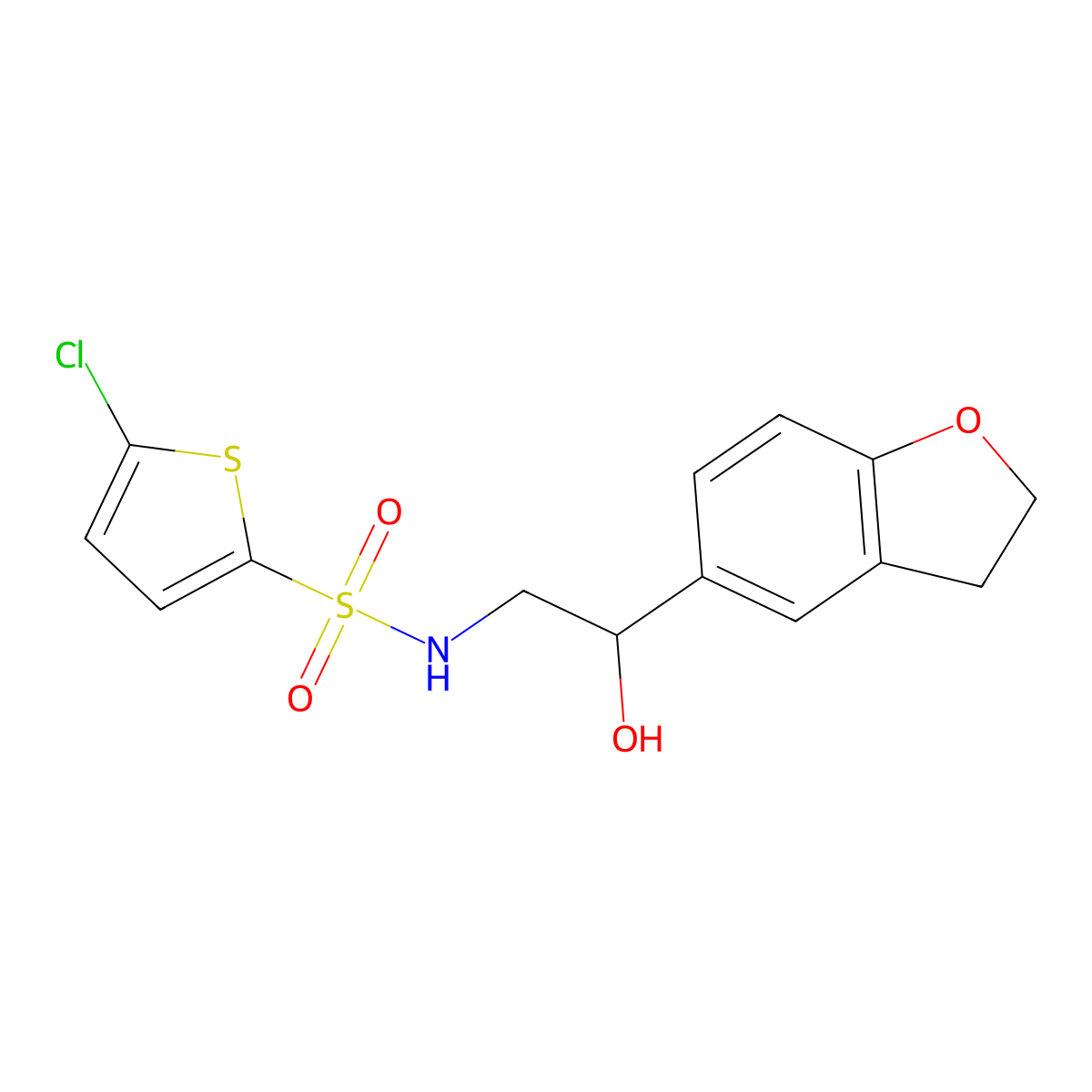 5-chloro-N-(2-(2,3-dihydrobenzofuran-5-yl)-2-hydroxyethyl)thiophene-2-sulfonamide molecular structure, CAS 1421481-79-9