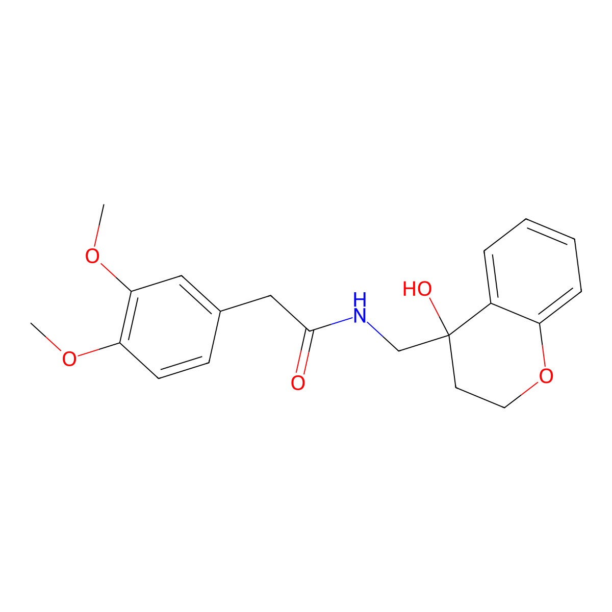 2-(3,4-dimethoxyphenyl)-N-((4-hydroxychroman-4-yl)methyl)acetamide molecular structure, CAS 1421481-81-3