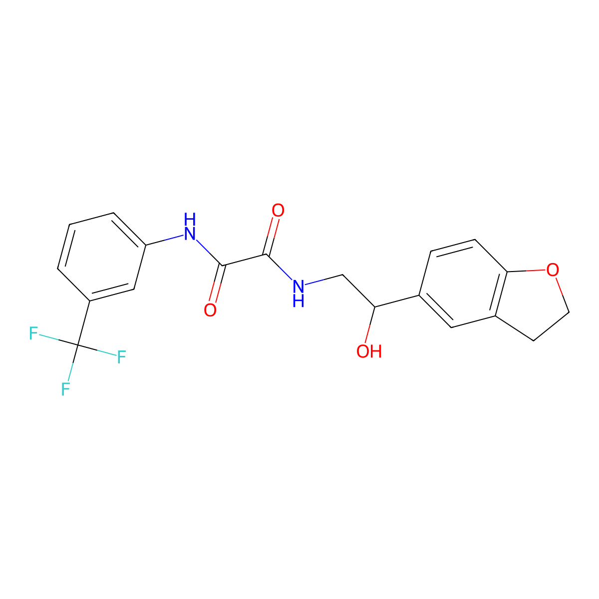 N1-(2-(2,3-dihydrobenzofuran-5-yl)-2-hydroxyethyl)-N2-(3-(trifluoromethyl)phenyl)oxalamide molecular structure, CAS 1421481-84-6