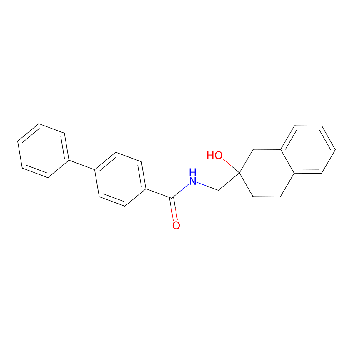 N-((2-hydroxy-1,2,3,4-tetrahydronaphthalen-2-yl)methyl)-[1,1'-biphenyl]-4-carboxamide molecular structure, CAS 1421481-92-6