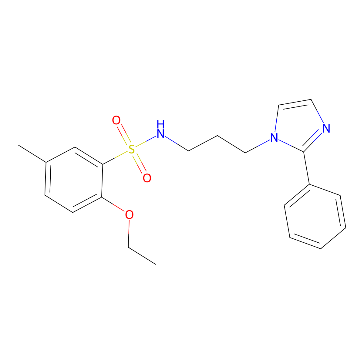 2-ethoxy-5-methyl-N-(3-(2-phenyl-1H-imidazol-1-yl)propyl)benzenesulfonamide molecular structure, CAS 1421481-96-0