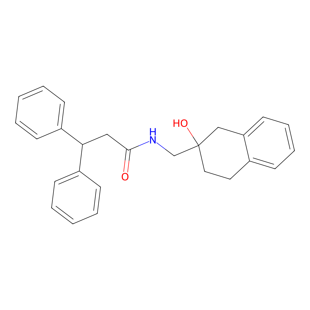 N-[(2-hydroxy-1,2,3,4-tetrahydronaphthalen-2-yl)methyl]-3,3-diphenylpropanamide molecular structure, CAS 1421481-97-1