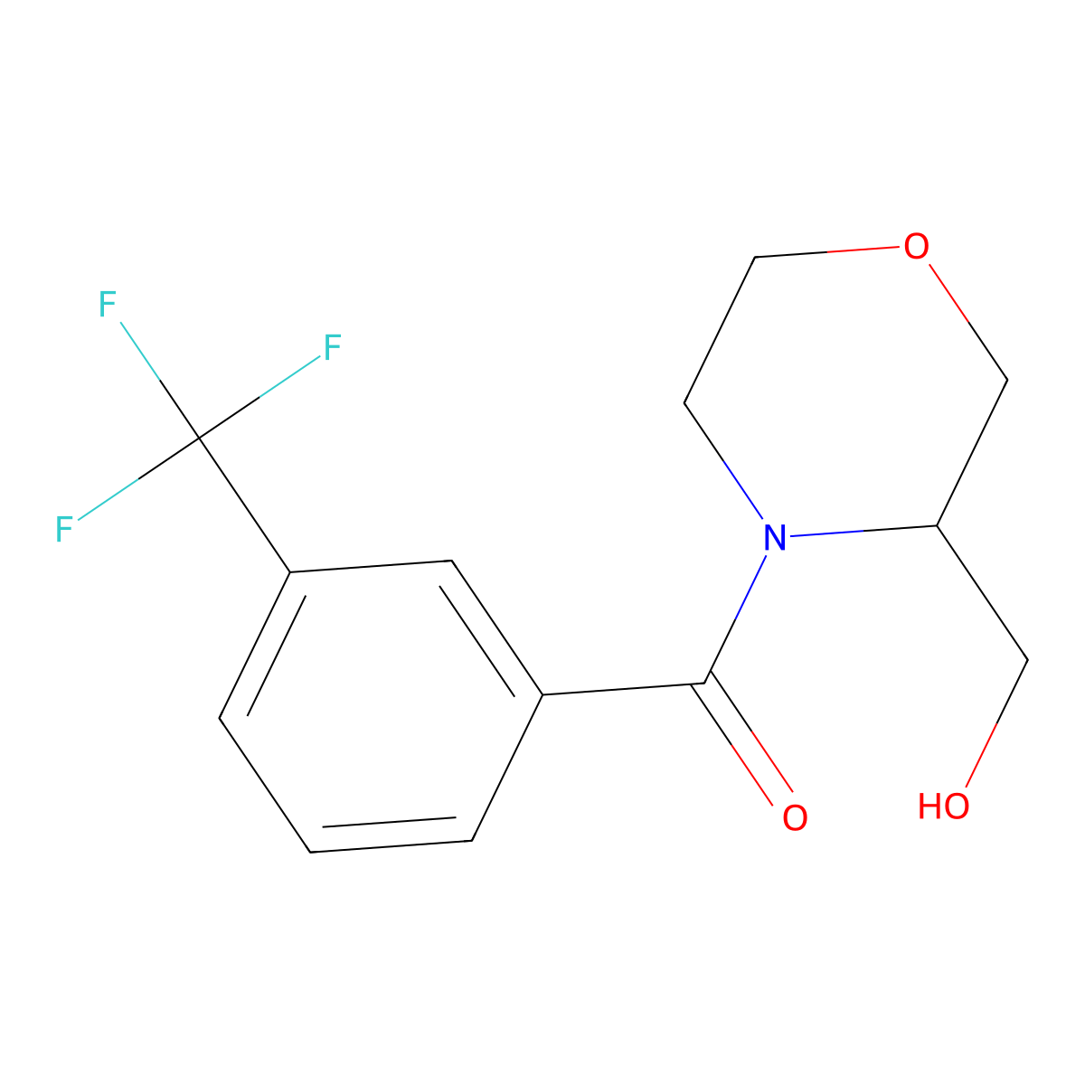 (3-(Hydroxymethyl)morpholino)(3-(trifluoromethyl)phenyl)methanone molecular structure, CAS 1421482-08-7