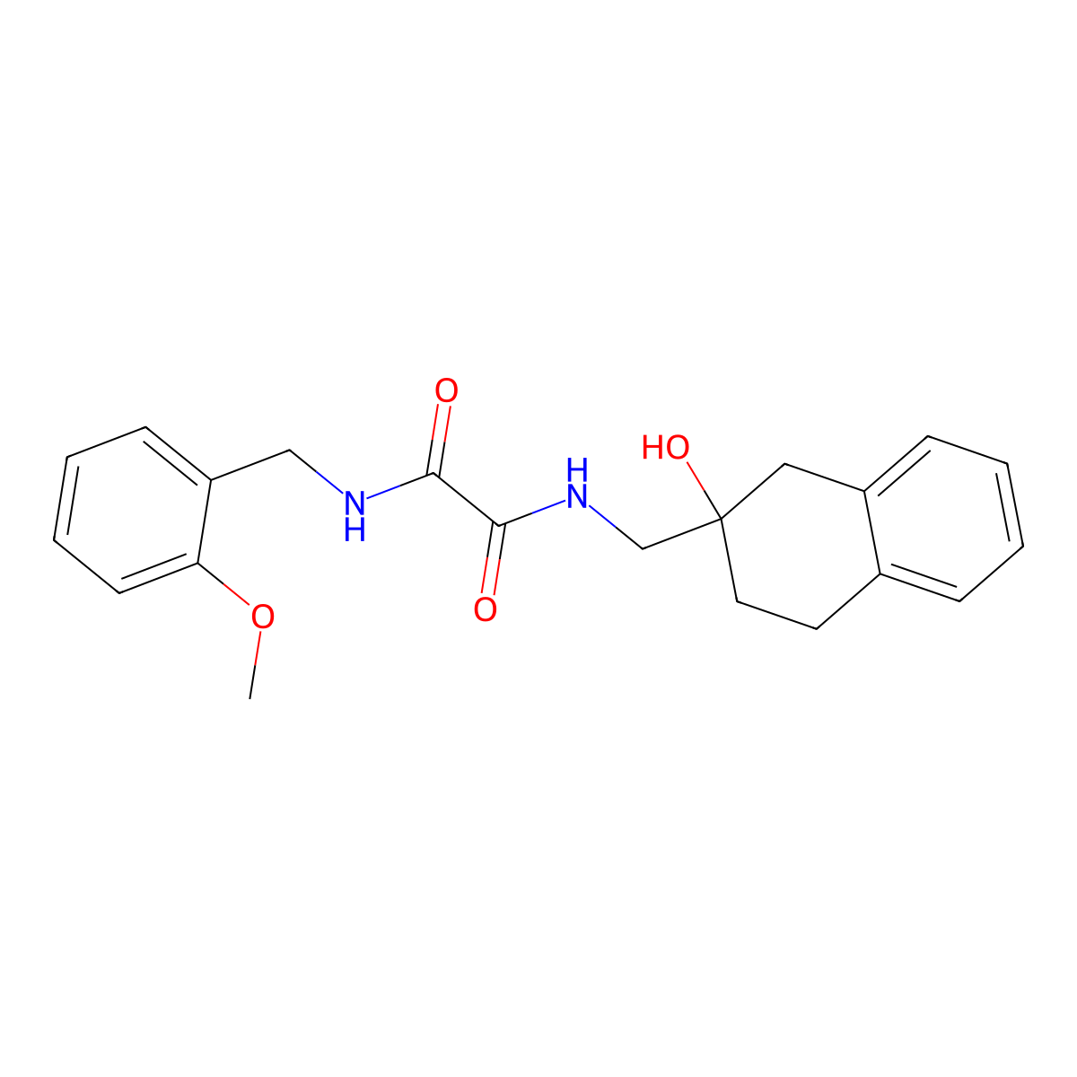 N1-((2-hydroxy-1,2,3,4-tetrahydronaphthalen-2-yl)methyl)-N2-(2-methoxybenzyl)oxalamide molecular structure, CAS 1421482-18-9