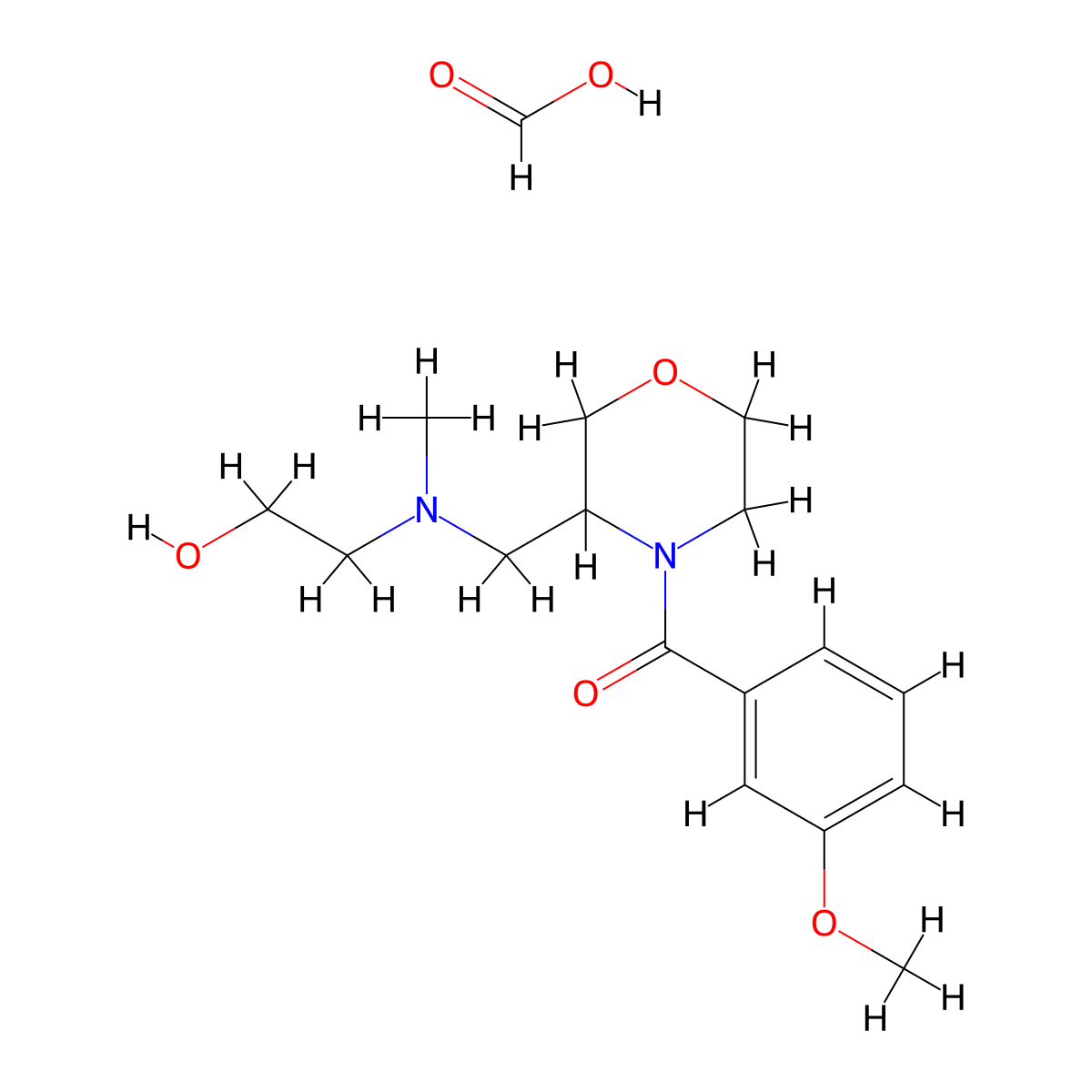 (3-(((2-Hydroxyethyl)(methyl)amino)methyl)morpholino)(3-methoxyphenyl)methanone formate molecular structure, CAS 1421482-33-8