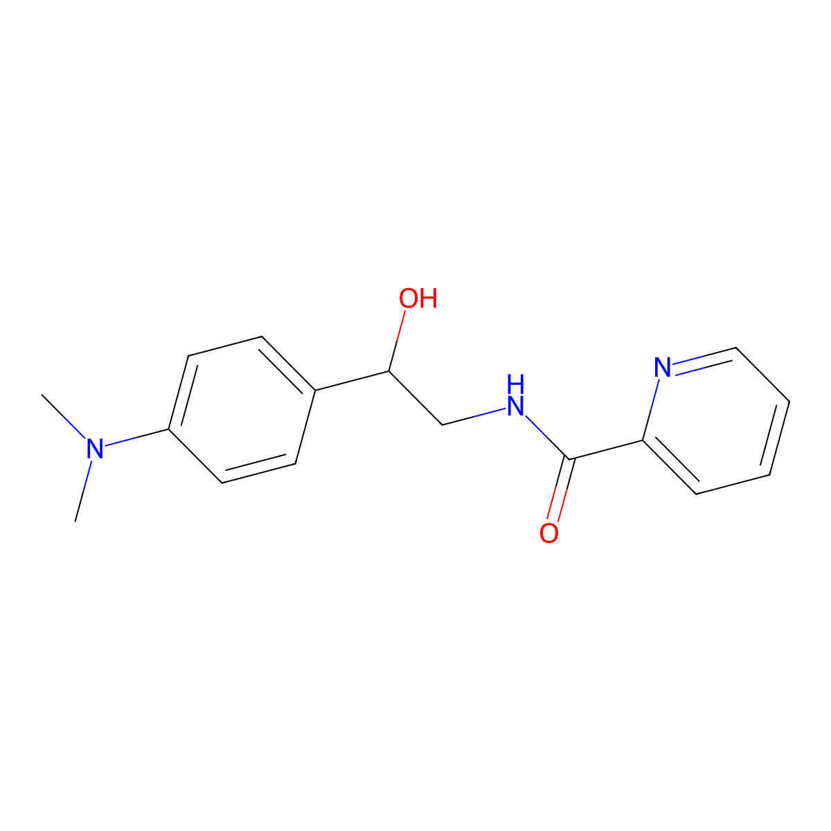 N-(2-(4-(dimethylamino)phenyl)-2-hydroxyethyl)picolinamide molecular structure, CAS 1421482-35-0