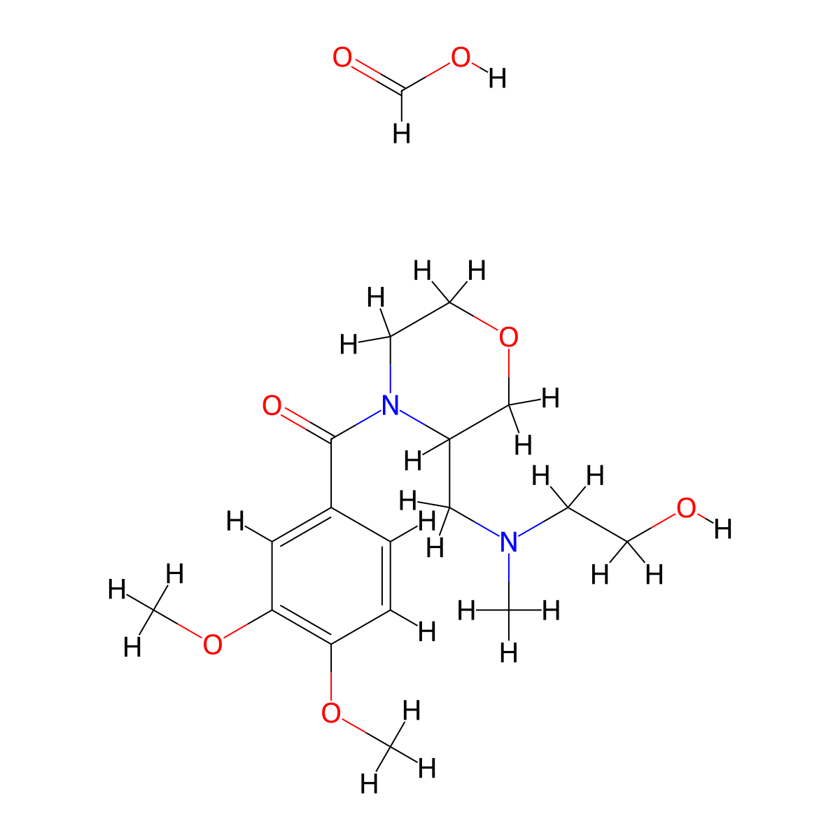 (3,4-Dimethoxyphenyl)(3-(((2-hydroxyethyl)(methyl)amino)methyl)morpholino)methanone formate molecular structure, CAS 1421482-42-9