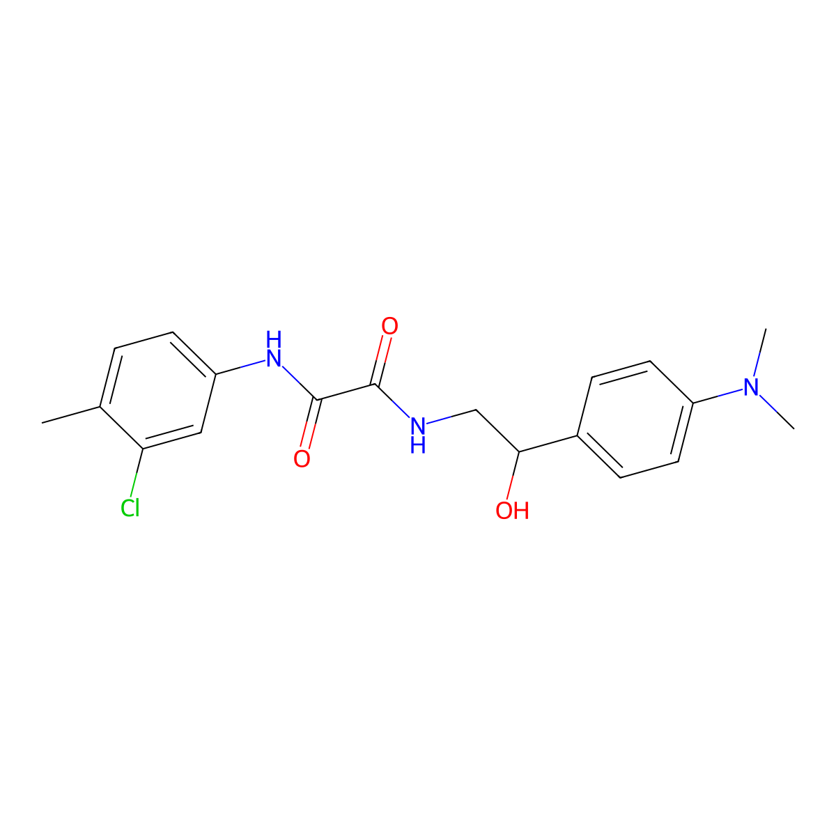 N1-(3-chloro-4-methylphenyl)-N2-(2-(4-(dimethylamino)phenyl)-2-hydroxyethyl)oxalamide molecular structure, CAS 1421482-60-1