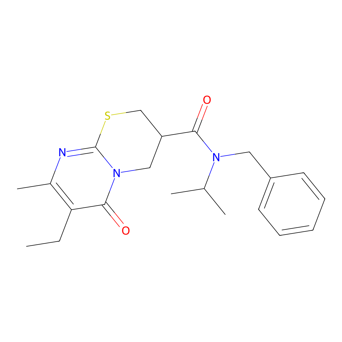 N-benzyl-7-ethyl-N-isopropyl-8-methyl-6-oxo-2,3,4,6-tetrahydropyrimido[2,1-b][1,3]thiazine-3-carboxamide molecular structure, CAS 1421482-73-6