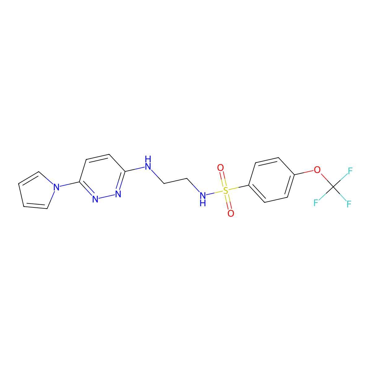 N-(2-((6-(1H-pyrrol-1-yl)pyridazin-3-yl)amino)ethyl)-4-(trifluoromethoxy)benzenesulfonamide molecular structure, CAS 1421482-78-1