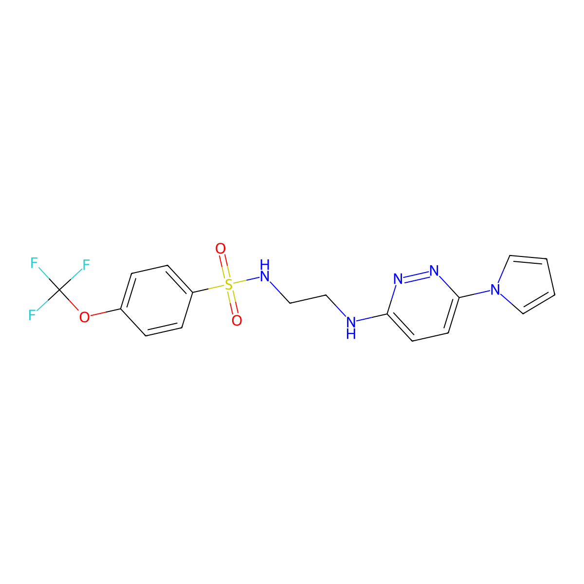 N-(2-((6-(1H-pyrrol-1-yl)pyridazin-3-yl)amino)ethyl)-4-(trifluoromethoxy)benzenesulfonamide molecular structure, CAS 1421482-78-1
