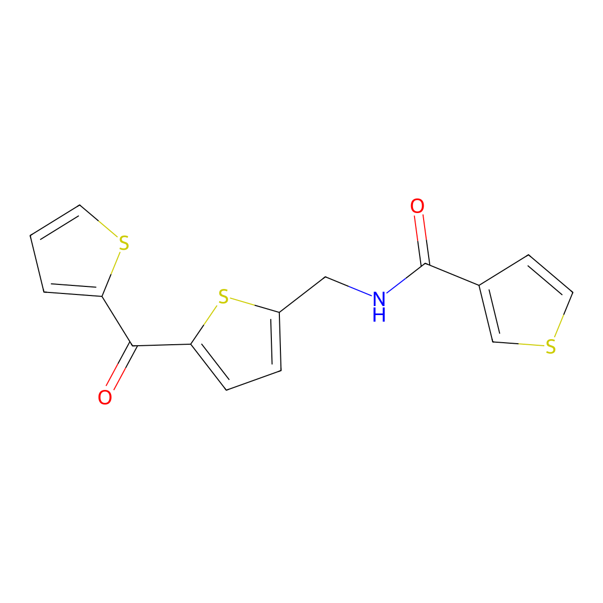 N-((5-(thiophene-2-carbonyl)thiophen-2-yl)methyl)thiophene-3-carboxamide molecular structure, CAS 1421482-80-5