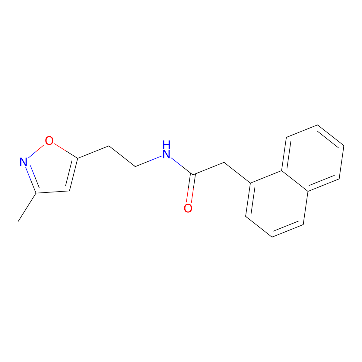 N-(2-(3-methylisoxazol-5-yl)ethyl)-2-(naphthalen-1-yl)acetamide molecular structure, CAS 1421482-85-0