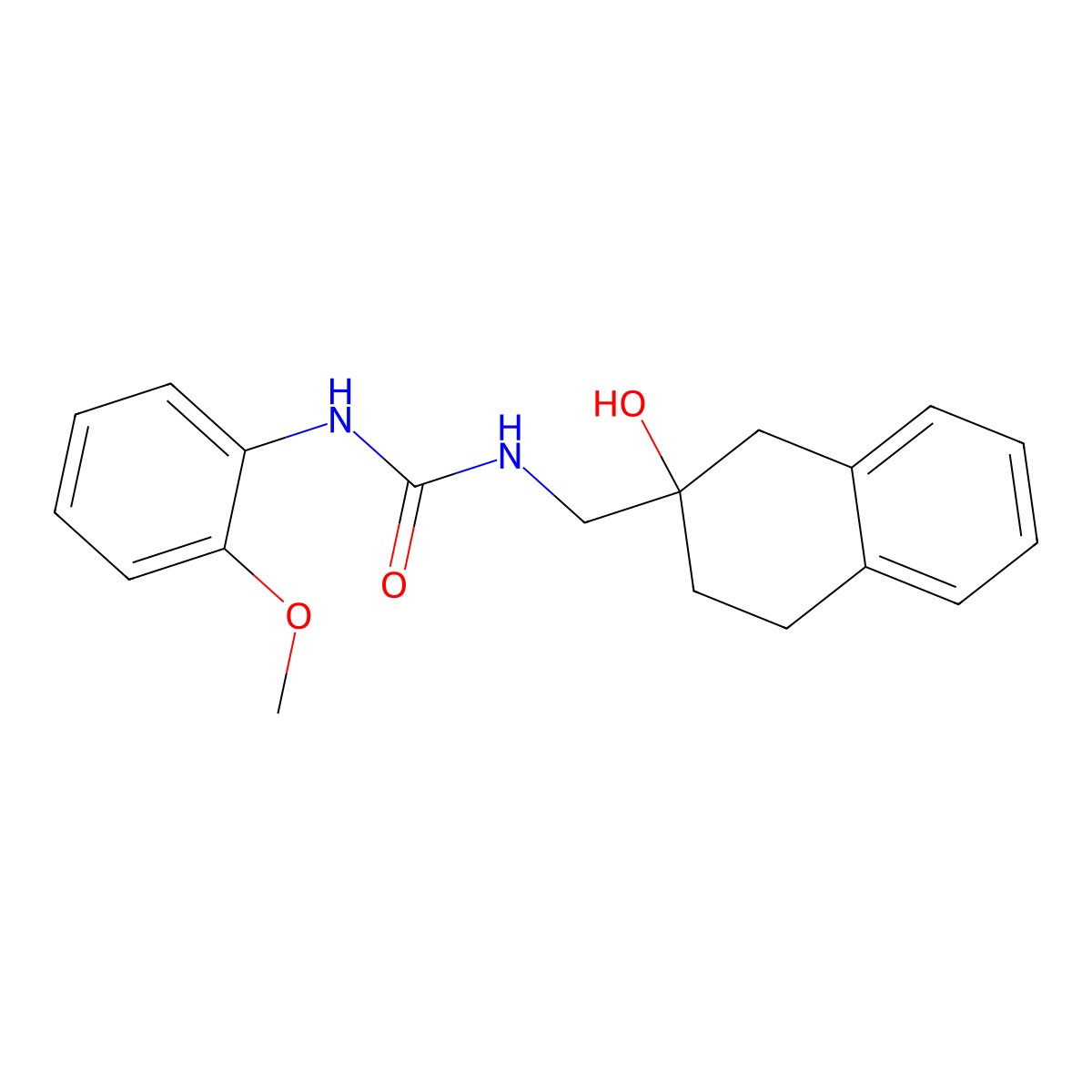1-[(2-Hydroxy-1,2,3,4-tetrahydronaphthalen-2-yl)methyl]-3-(2-methoxyphenyl)urea molecular structure, CAS 1421483-02-4