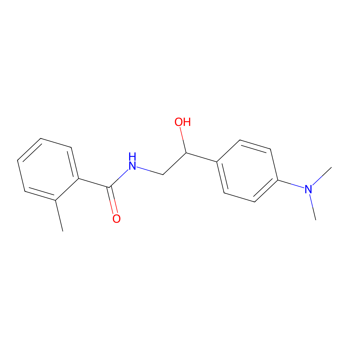 N-(2-(4-(dimethylamino)phenyl)-2-hydroxyethyl)-2-methylbenzamide molecular structure, CAS 1421483-10-4