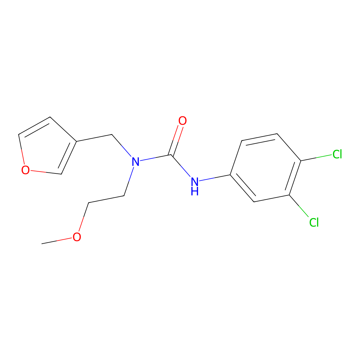3-(3,4-Dichlorophenyl)-1-(furan-3-ylmethyl)-1-(2-methoxyethyl)urea molecular structure, CAS 1421483-17-1