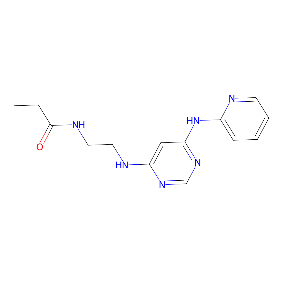 N-[2-({6-[(pyridin-2-yl)amino]pyrimidin-4-yl}amino)ethyl]propanamide molecular structure, CAS 1421483-18-2