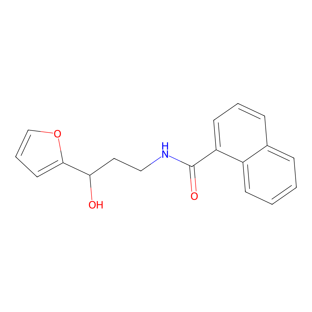 N-(3-(furan-2-yl)-3-hydroxypropyl)-1-naphthamide molecular structure, CAS 1421483-19-3