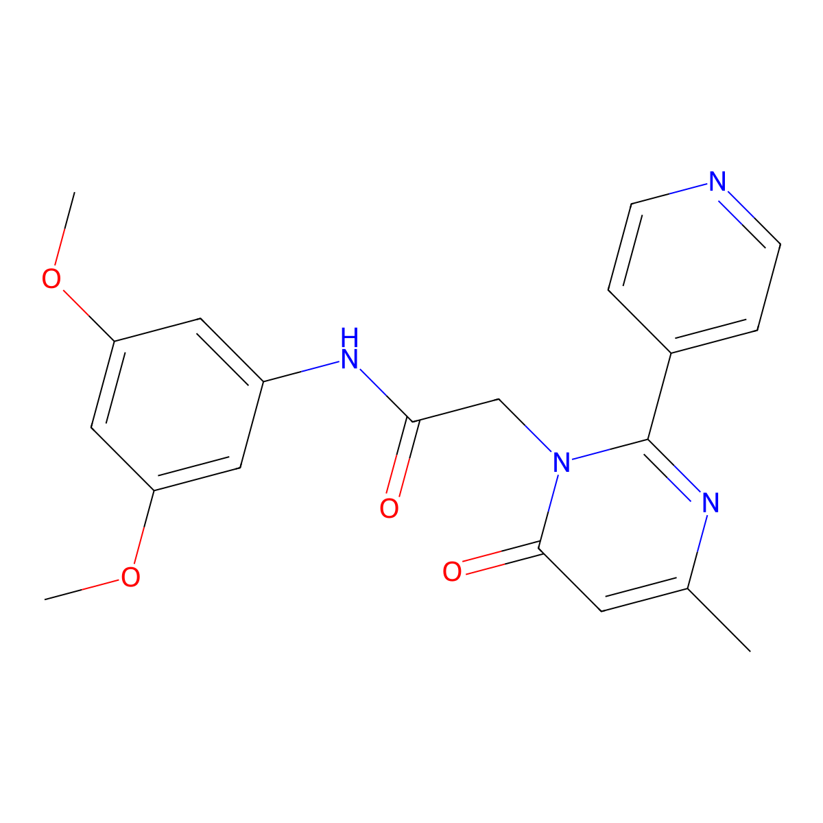 N-(3,5-dimethoxyphenyl)-2-(4-methyl-6-oxo-2-(pyridin-4-yl)pyrimidin-1(6H)-yl)acetamide molecular structure, CAS 1421483-27-3
