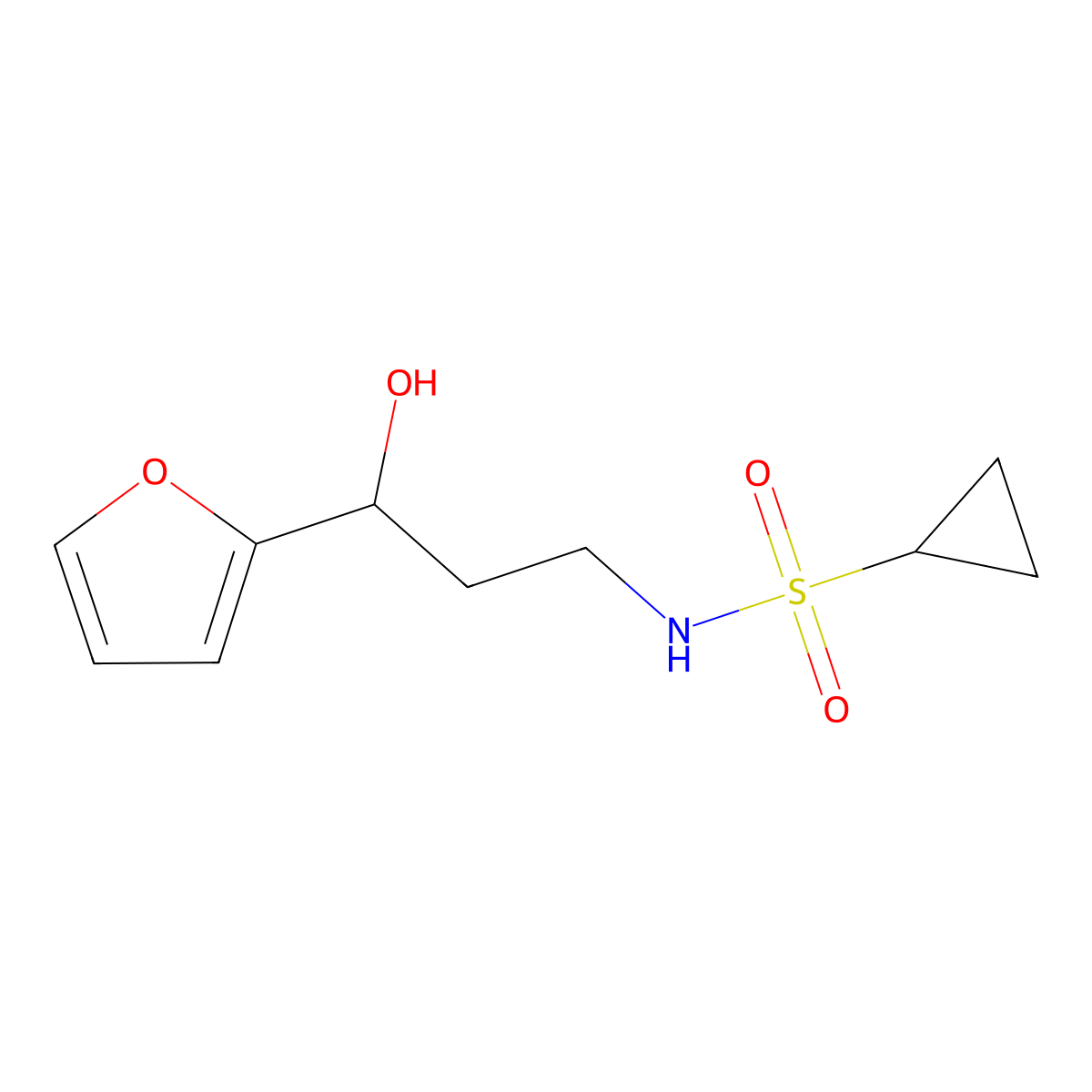 N-[3-(Furan-2-YL)-3-hydroxypropyl]cyclopropanesulfonamide molecular structure, CAS 1421483-30-8