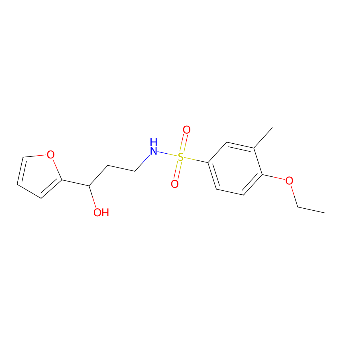 4-ethoxy-N-(3-(furan-2-yl)-3-hydroxypropyl)-3-methylbenzenesulfonamide molecular structure, CAS 1421483-33-1
