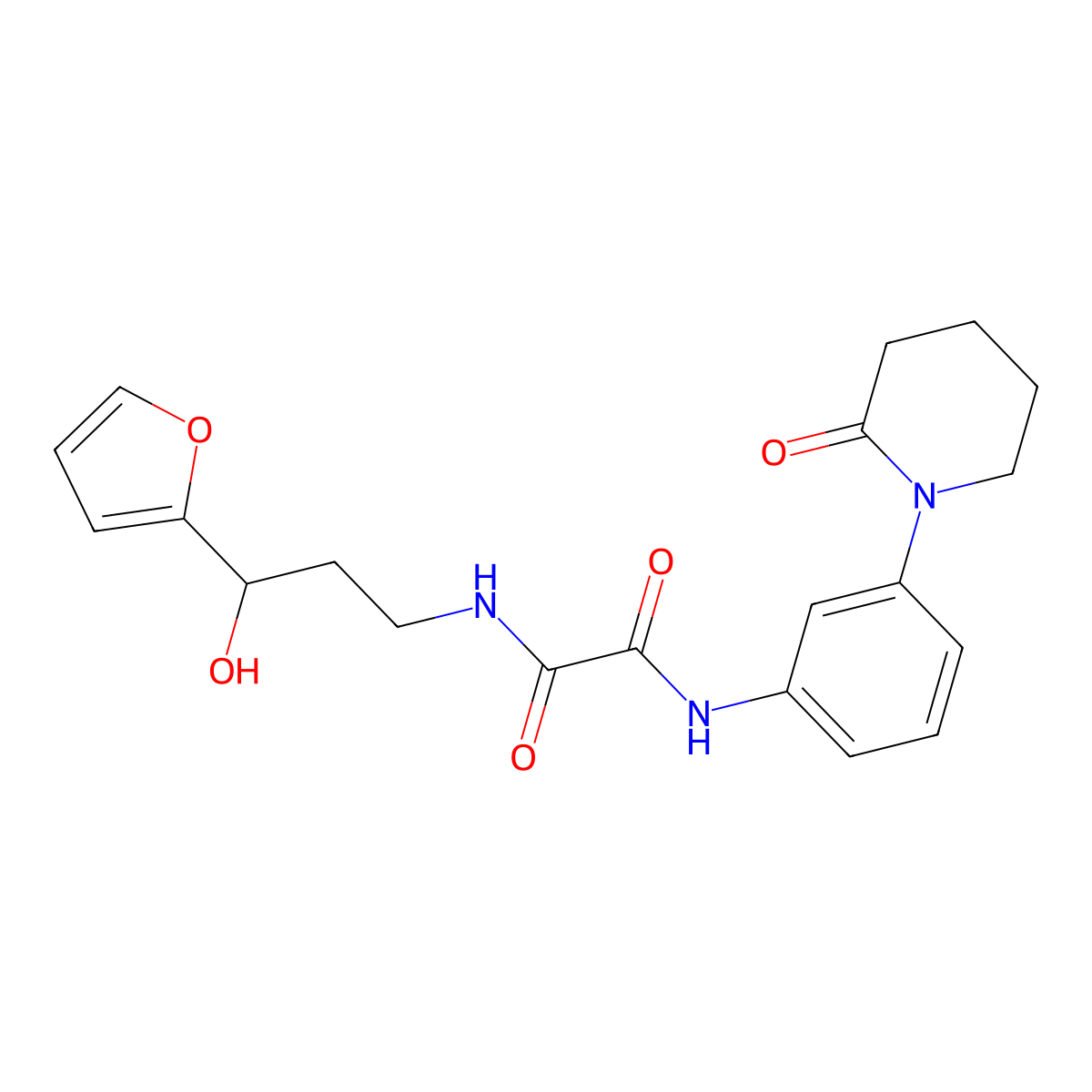N1-(3-(furan-2-yl)-3-hydroxypropyl)-N2-(3-(2-oxopiperidin-1-yl)phenyl)oxalamide molecular structure, CAS 1421483-41-1