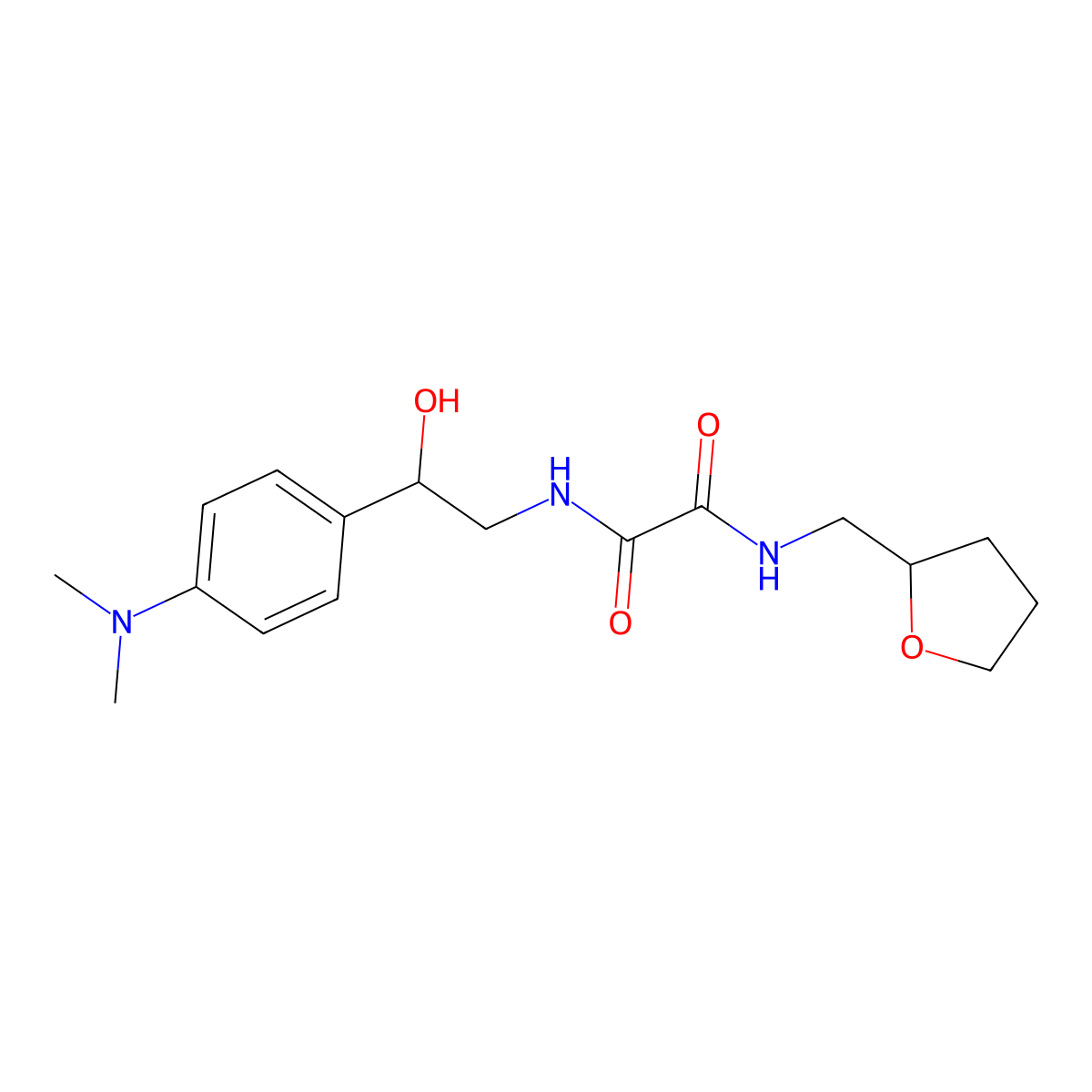 N1-(2-(4-(dimethylamino)phenyl)-2-hydroxyethyl)-N2-((tetrahydrofuran-2-yl)methyl)oxalamide molecular structure, CAS 1421483-43-3