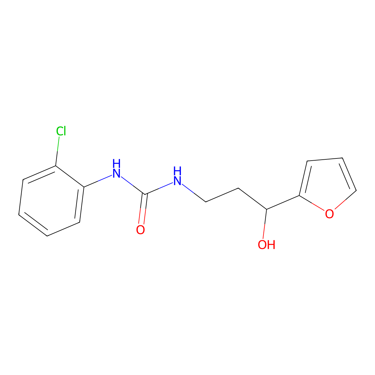 1-(2-Chlorophenyl)-3-[3-(furan-2-YL)-3-hydroxypropyl]urea molecular structure, CAS 1421483-47-7