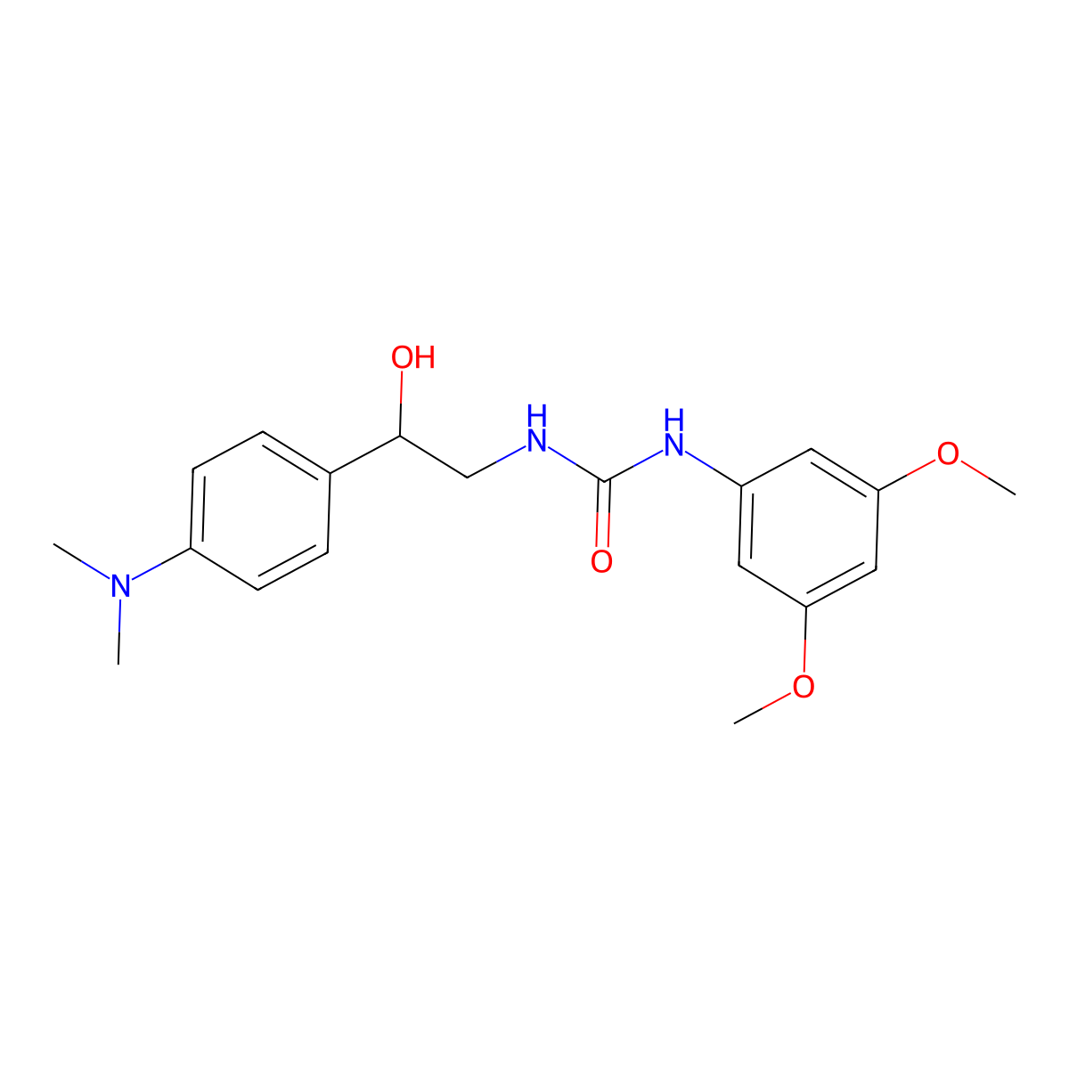 1-(3,5-Dimethoxyphenyl)-3-(2-(4-(dimethylamino)phenyl)-2-hydroxyethyl)urea molecular structure, CAS 1421483-48-8
