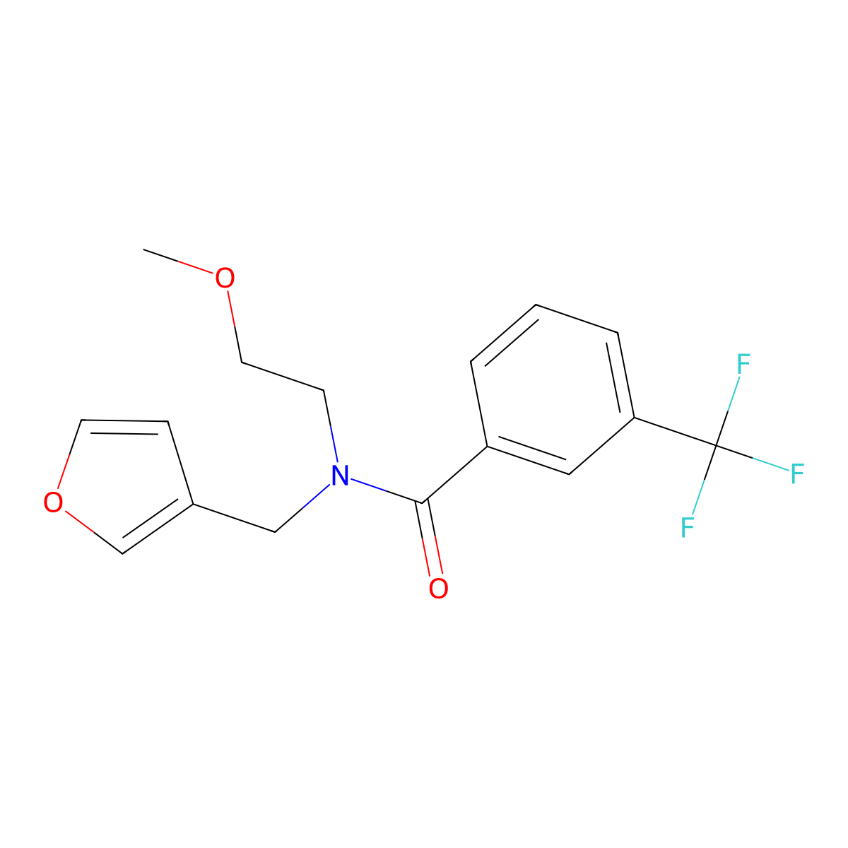 N-(furan-3-ylmethyl)-N-(2-methoxyethyl)-3-(trifluoromethyl)benzamide molecular structure, CAS 1421483-66-0