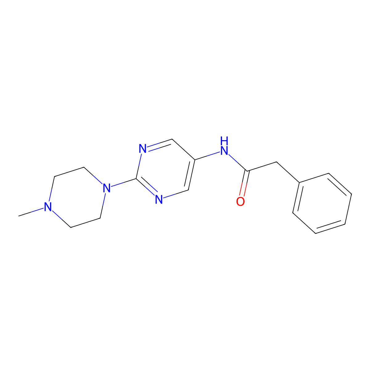 N-[2-(4-Methylpiperazin-1-YL)pyrimidin-5-YL]-2-phenylacetamide molecular structure, CAS 1421483-70-6