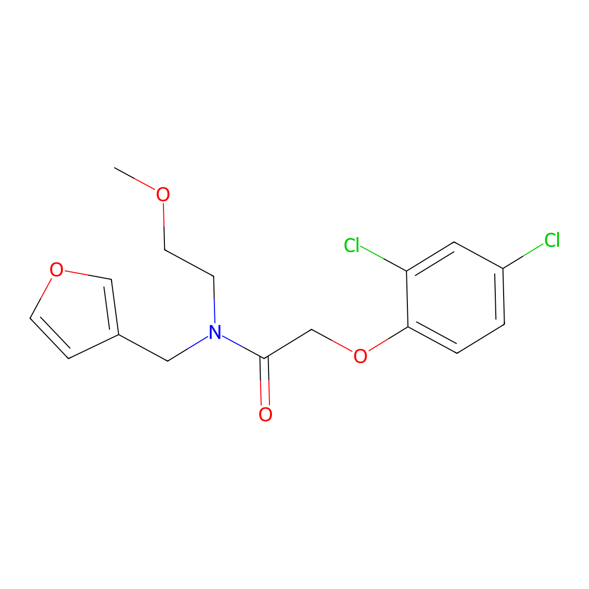 2-(2,4-dichlorophenoxy)-N-(furan-3-ylmethyl)-N-(2-methoxyethyl)acetamide molecular structure, CAS 1421483-75-1