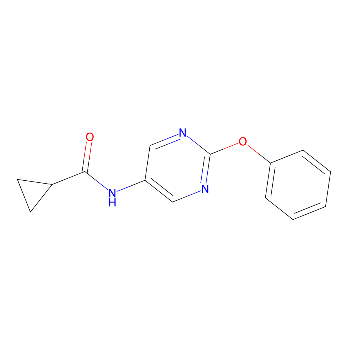 N-(2-phenoxypyrimidin-5-yl)cyclopropanecarboxamide molecular structure, CAS 1421484-21-0