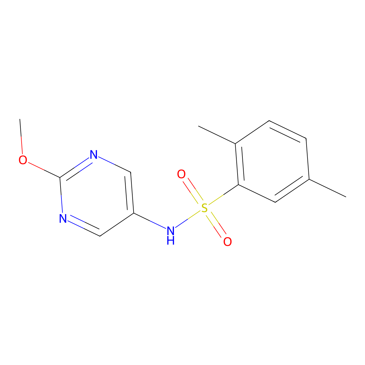 N-(2-methoxypyrimidin-5-yl)-2,5-dimethylbenzenesulfonamide molecular structure, CAS 1421484-29-8
