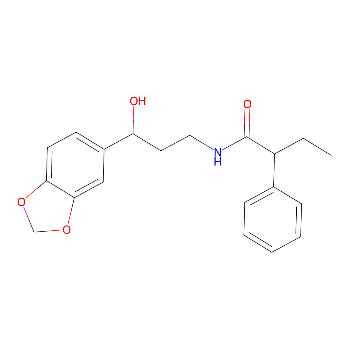 N-(3-(benzo[d][1,3]dioxol-5-yl)-3-hydroxypropyl)-2-phenylbutanamide molecular structure, CAS 1421484-40-3