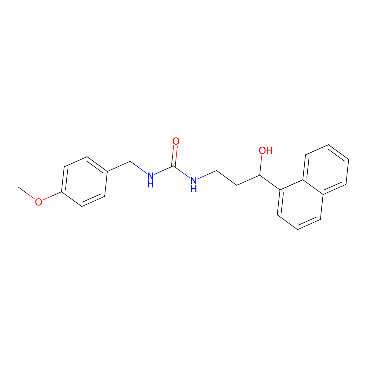 1-(3-Hydroxy-3-(naphthalen-1-yl)propyl)-3-(4-methoxybenzyl)urea molecular structure, CAS 1421484-43-6