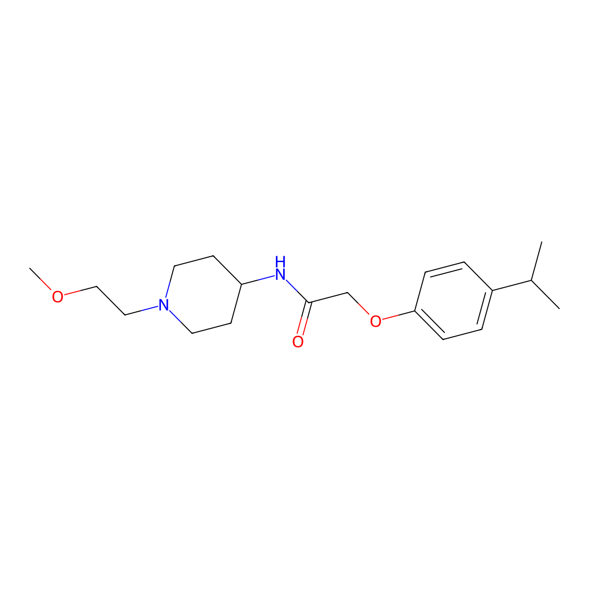 2-(4-isopropylphenoxy)-N-(1-(2-methoxyethyl)piperidin-4-yl)acetamide molecular structure, CAS 1421484-60-7