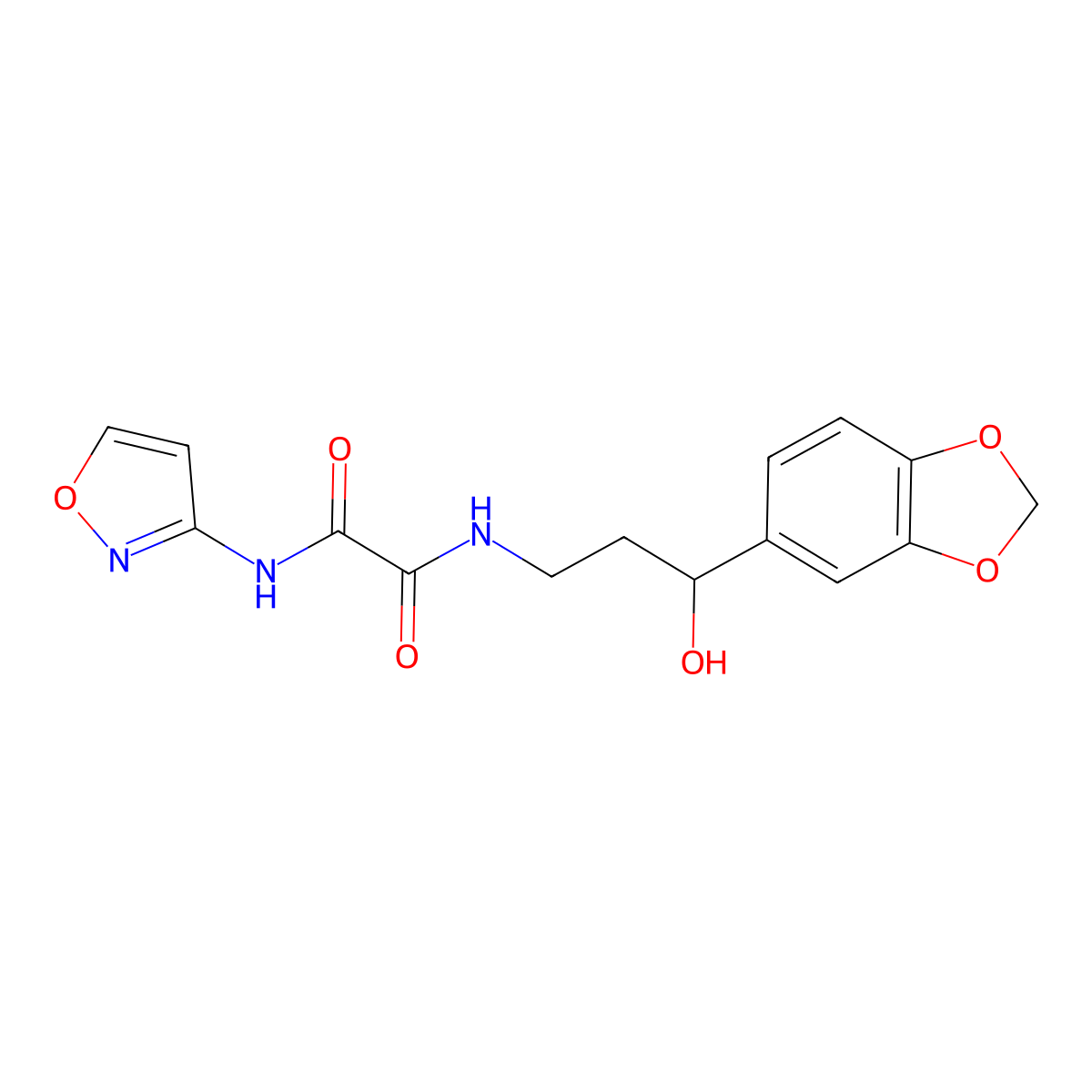 N1-(3-(benzo[d][1,3]dioxol-5-yl)-3-hydroxypropyl)-N2-(isoxazol-3-yl)oxalamide molecular structure, CAS 1421484-63-0