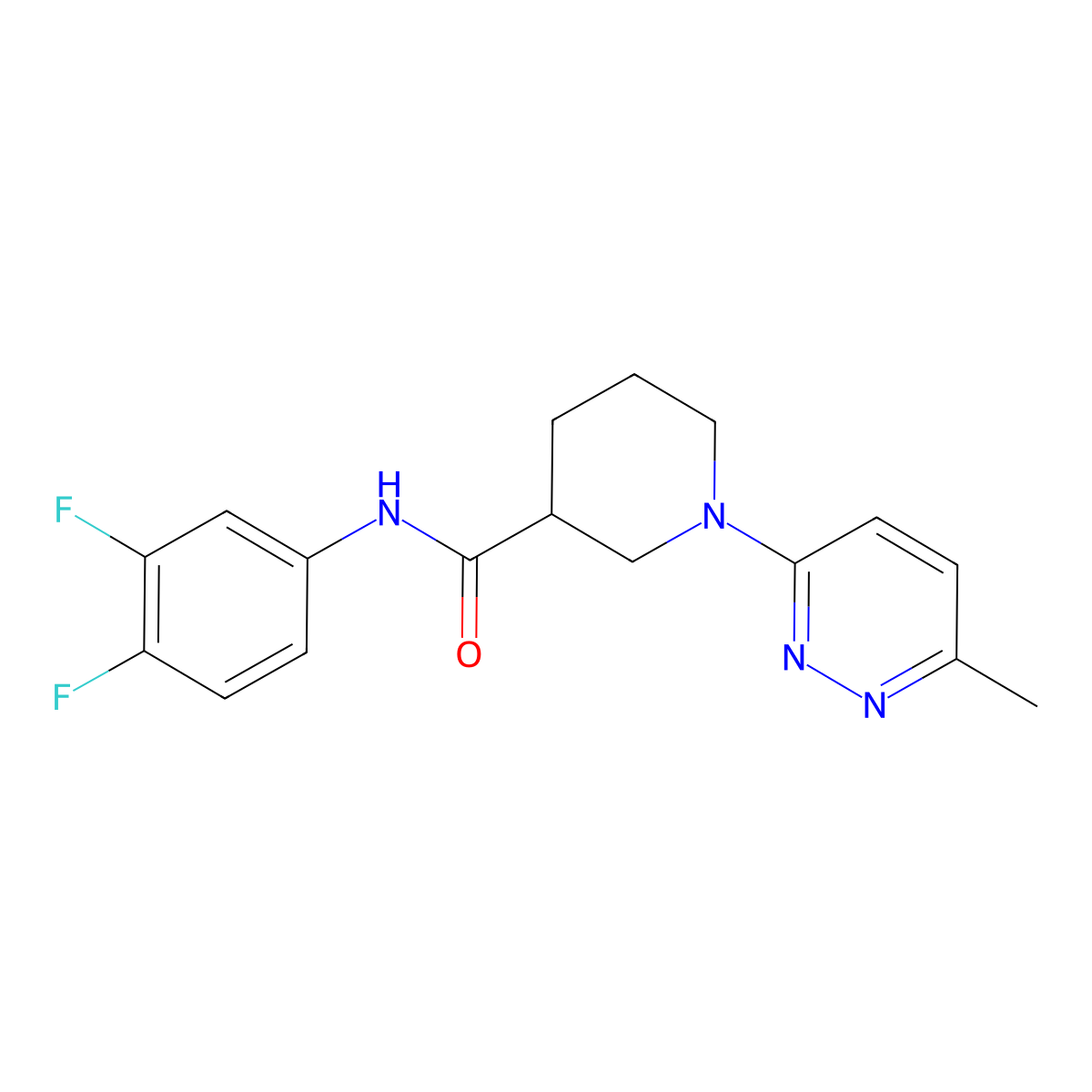 N-(3,4-difluorophenyl)-1-(6-methylpyridazin-3-yl)piperidine-3-carboxamide molecular structure, CAS 1421484-66-3