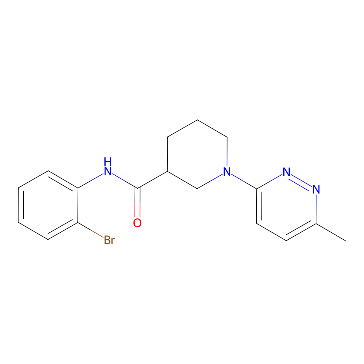 N-(2-bromophenyl)-1-(6-methylpyridazin-3-yl)piperidine-3-carboxamide molecular structure, CAS 1421484-78-7