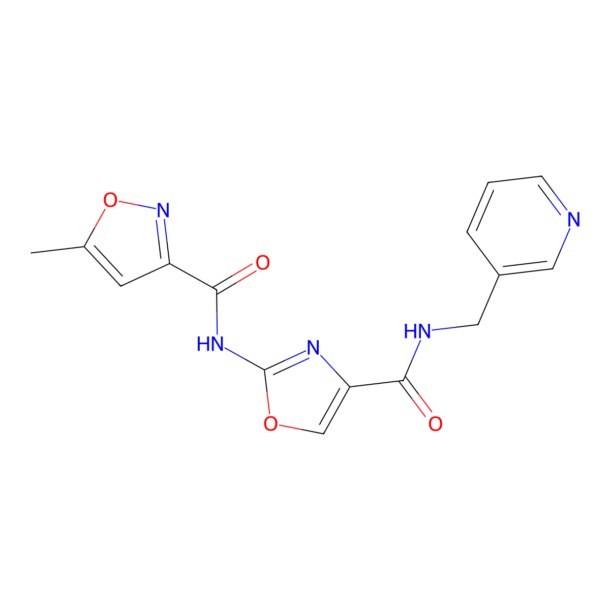 5-methyl-N-(4-((pyridin-3-ylmethyl)carbamoyl)oxazol-2-yl)isoxazole-3-carboxamide molecular structure, CAS 1421484-85-6