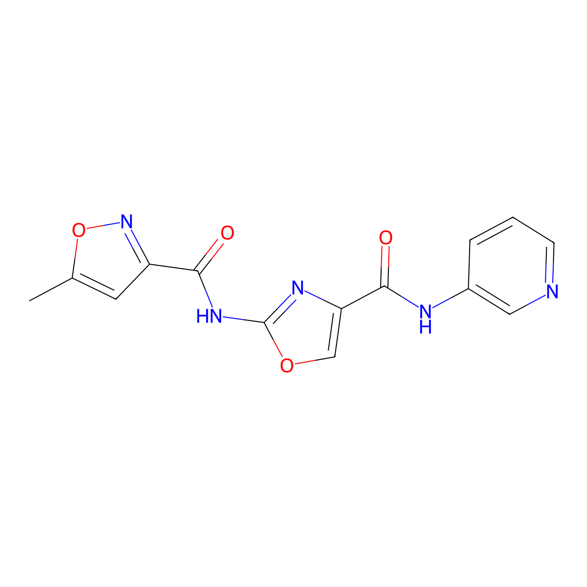 5-methyl-N-(4-(pyridin-3-ylcarbamoyl)oxazol-2-yl)isoxazole-3-carboxamide molecular structure, CAS 1421484-92-5