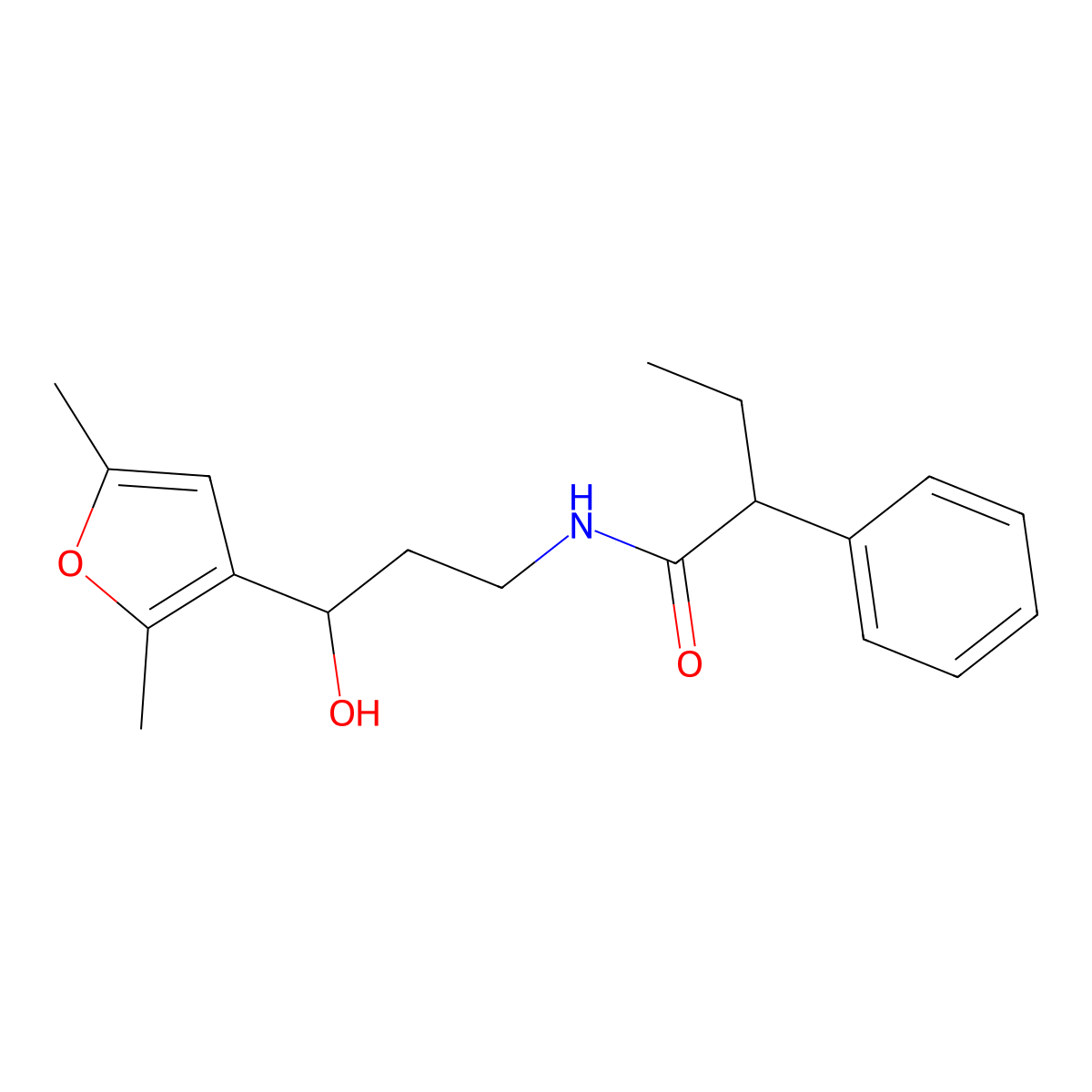N-[3-(2,5-Dimethylfuran-3-YL)-3-hydroxypropyl]-2-phenylbutanamide molecular structure, CAS 1421484-95-8