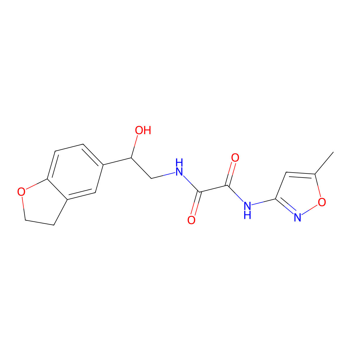 N1-(2-(2,3-dihydrobenzofuran-5-yl)-2-hydroxyethyl)-N2-(5-methylisoxazol-3-yl)oxalamide molecular structure, CAS 1421485-04-2