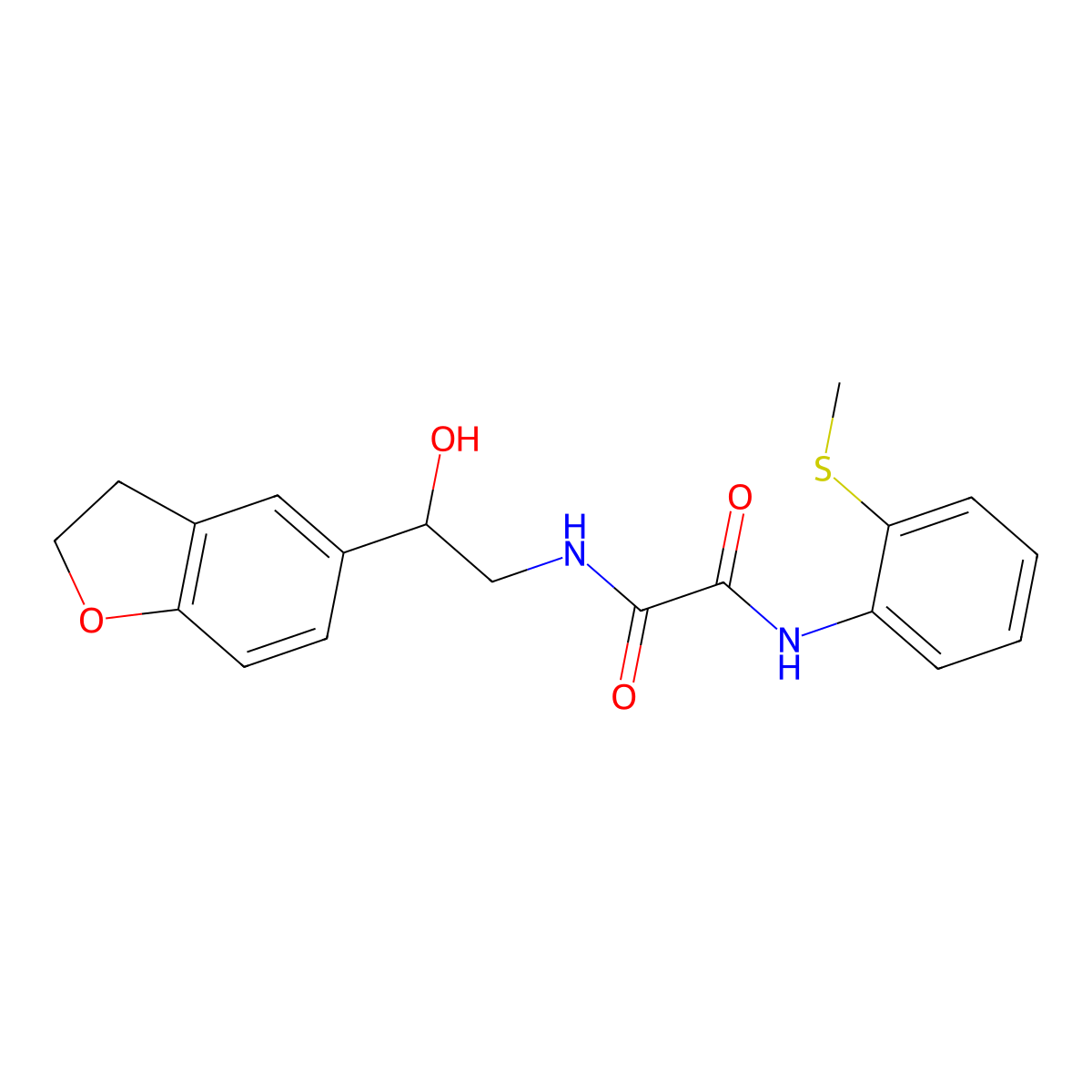 N1-(2-(2,3-dihydrobenzofuran-5-yl)-2-hydroxyethyl)-N2-(2-(methylthio)phenyl)oxalamide molecular structure, CAS 1421485-10-0