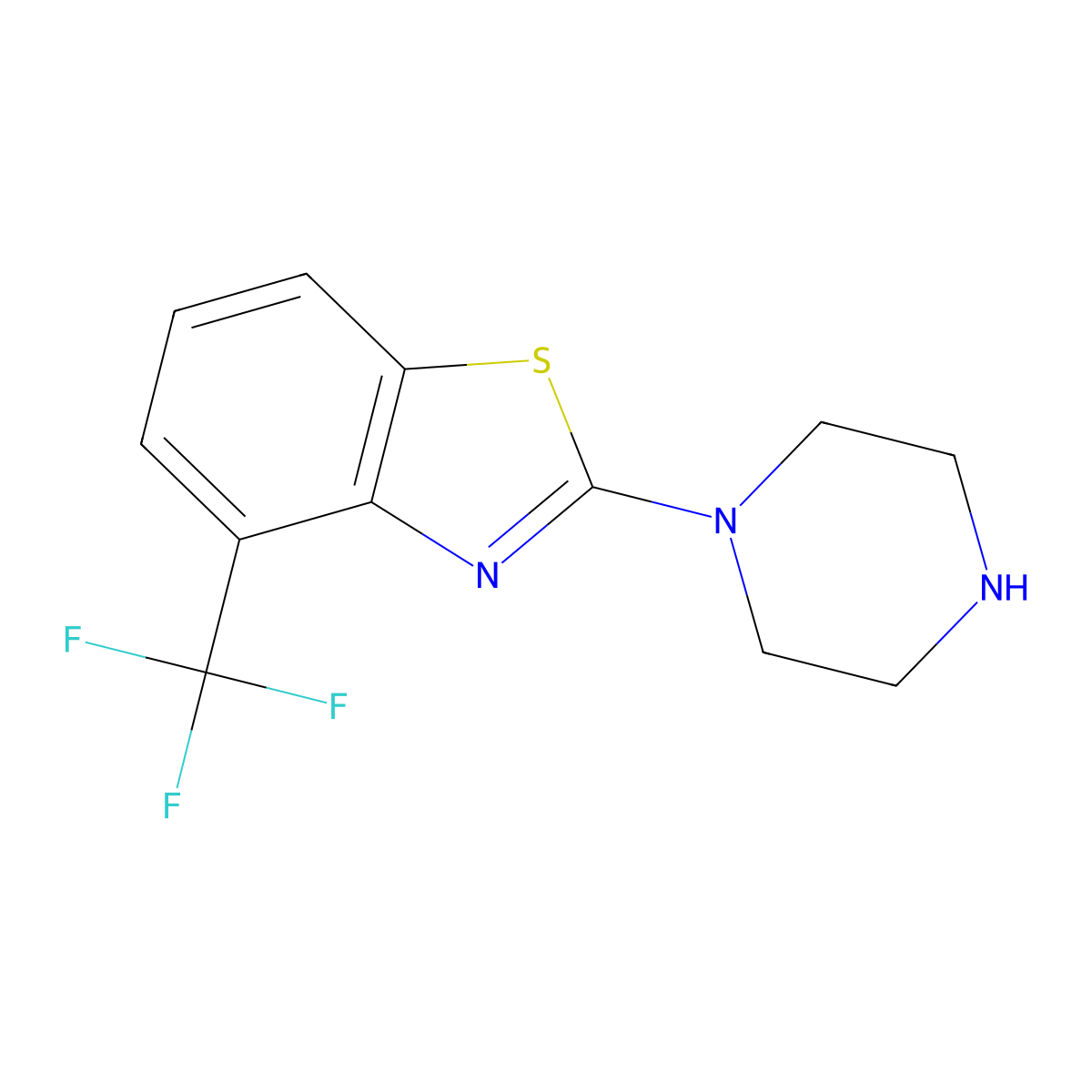 2-(Piperazin-1-yl)-4-(trifluoromethyl)benzo[d]thiazole molecular structure, CAS 1421485-21-3