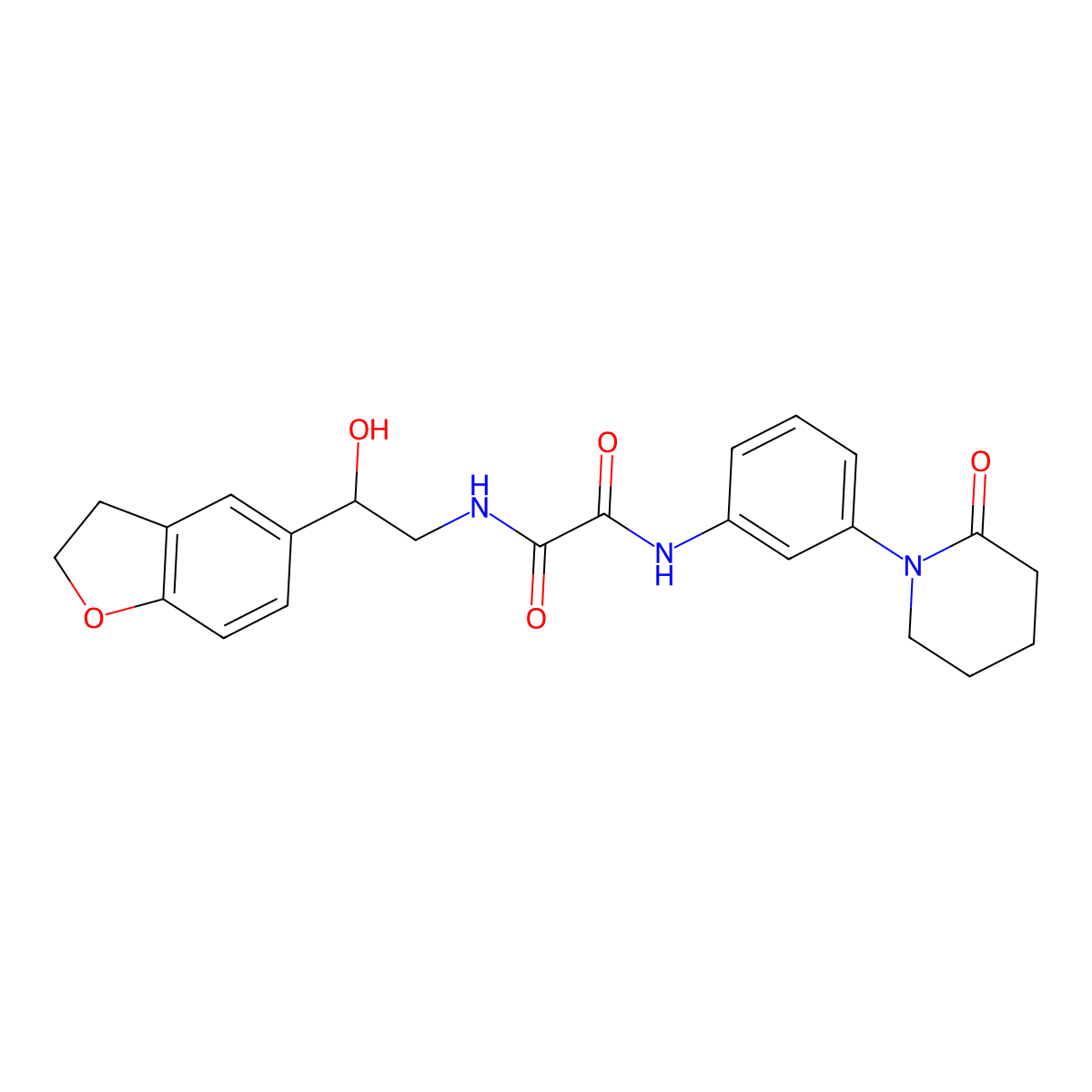 N1-(2-(2,3-dihydrobenzofuran-5-yl)-2-hydroxyethyl)-N2-(3-(2-oxopiperidin-1-yl)phenyl)oxalamide molecular structure, CAS 1421485-22-4
