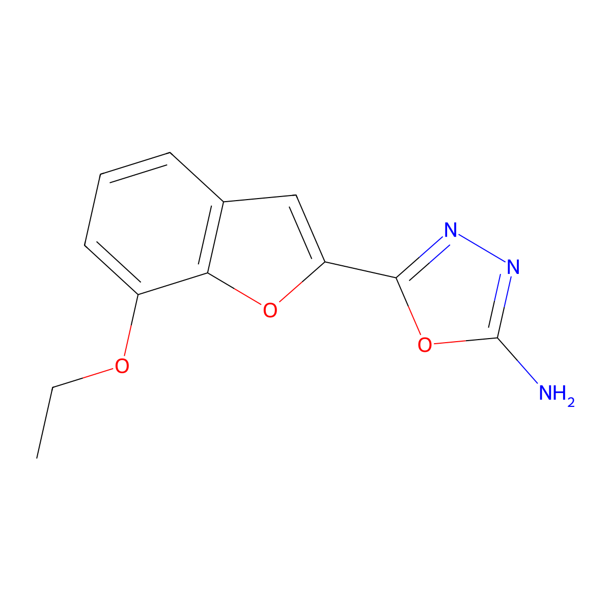 5-(7-Ethoxybenzofuran-2-yl)-1,3,4-oxadiazol-2-amine molecular structure, CAS 1421485-28-0